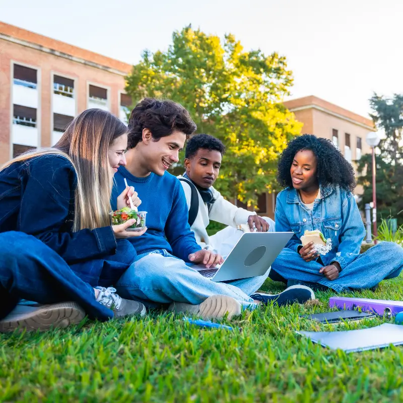 College Students College students studying on the school grounds